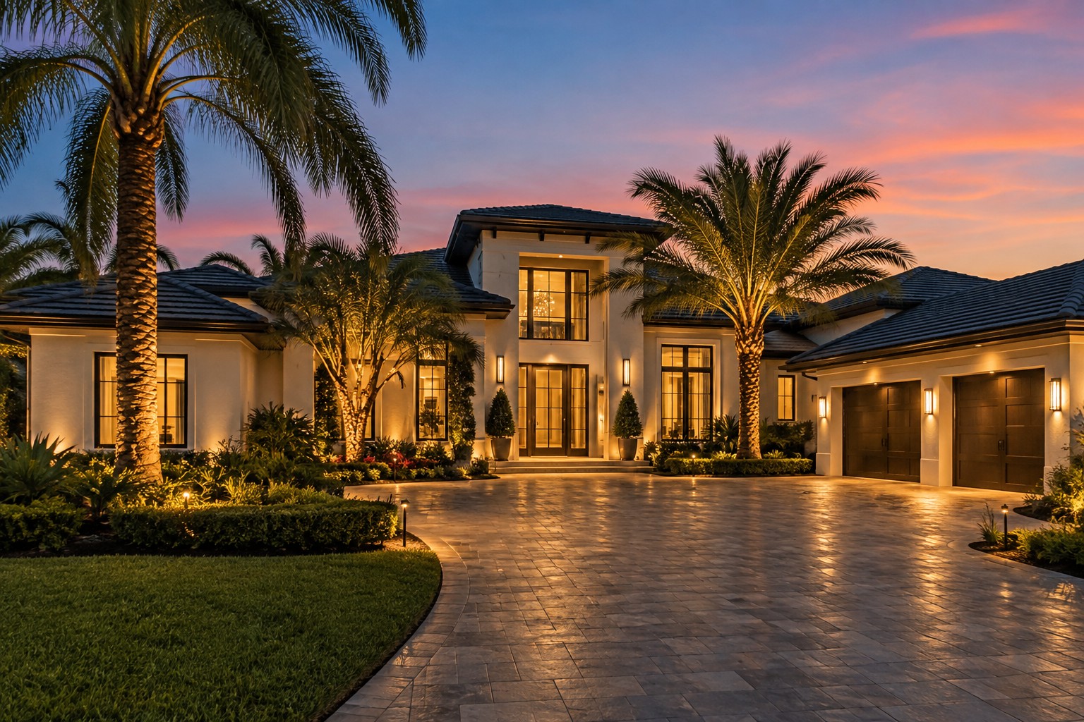 A curated luxury property exterior, illustrative